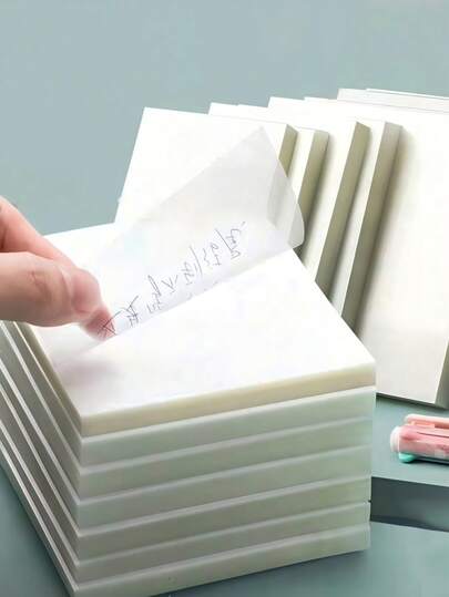 1/2/4/5/8 Packs - Transparent Sticky Notes (50 Sheets Per Pack) - Waterproof, Self-Adhesive, Translucent Sticky Notes For Book Marking And Journaling, Perfect For School And Office Use.