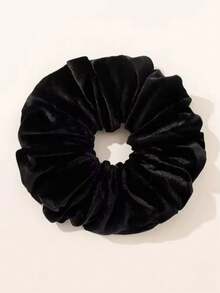 Flannel Large Size Scrunchie Suitable For Daily Use - Black - View 7