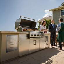 18x23 Inch Outdoor Kitchen Stainless Steel Triple Access BBQ Drawers With Chrome Handle, 18 X23 X 23 Inch - 18 X 23 X 23 Inch - View 1