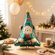 1pc 158cm Extra Large Christmas Tree Shaped Bear Head Cute Design Christmas Party Decoration Aluminum Foil Balloon - View 6
