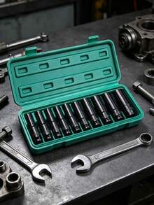 10pcs Metric Deep Hole Impact Socket Set, High Hardness Rust-Resistant Long Sockets, Heavy Duty Automotive Repair Socket Set With Storage Case - Socket Wrench - View 9