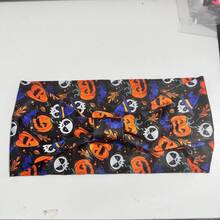 Halloween Gothic Print Women's Wide Elastic Headband, Blood Splatter Eyeball & Bat Pattern Hair Accessory, Party Costume - Multicolor - View 8