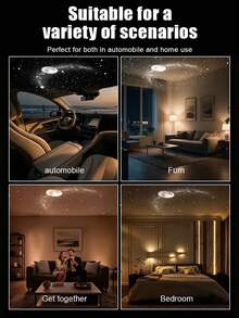 2-In-1 USB Starry Sky Projector Light, High-Definition Galaxy Projection Lamp, 360° Rotating Night Light, Romantic Dynamic Atmosphere Light, Suitable For Car, Home, Bedroom, Night Light - Multicolor - View 9