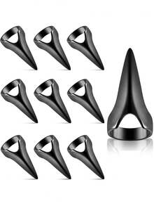 10pcs Hair Sectioning Tools Gothic Style Nail Art Finger Role Play Claw Metal Full Finger Rings Suitable For Braiding, Curling, Hair Extensions, Wigs And Hair Accessories Hair Styling Tools - Multicolor - View 1