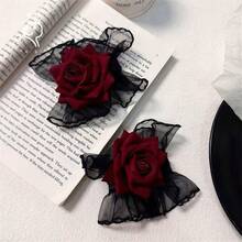 2PCS Rita Punk Vintage Rose Wrist Cuff Accessories Halloween Decor - Multicolor - View 4