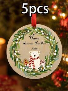 Custom Christmas Ornament, Personalized Name And Text Holiday Hanging Decor, Festive Snowman Wreath Style, Customized Christmas Tree Ornament, Customizable Wall Hanging Keepsake, Christmas Home Decor, Holiday Gift 2026, Room Decor, Family Gift - Style B - View 23