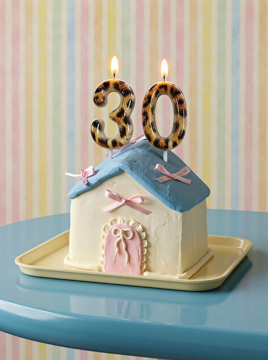 Joivida New Arrival Cute Retro Leopard Print Number Candles, 0-9 Digits, Suitable For Birthday, Anniversary, Single Party - View 1