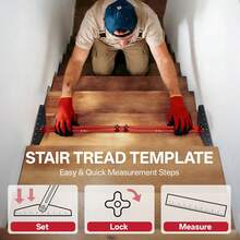 High Quality Stair Tread Gauge Template Tool, 10-67 Inch Adjustable Aluminum Stair Measurement Clamp For Precise Measurements, Storage Bag Included - 1 - View 2