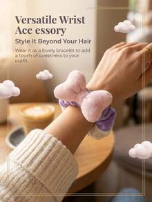 Mesuca Disney Bow Plush Hair Scrunchie - Soft & Fluffy, Secure & Non-Slip, Suitable For Daily Styling, Cute Cartoon Hair Accessory Designed For Women And Girls - Bow Hair Tie - View 5