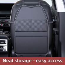 Three-Pocket Style Car Seat Protection Cover Car Seat Kick Proof Pad With Pockets PU Auto Seat Back Storage Bag The Middle Has A Diamond Texture - Three-pocket Style - View 12