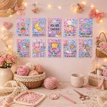 10pcs Pink Aesthetic Friendship Quote Stickers Cute Bestie Decals For Scrapbooking Bottle Gift DIY Decor - 10Pcs - View 4