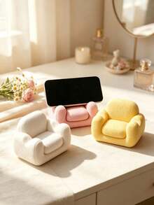 Cream Color Lazy Phone Tablet Stand, Textured Hard Sofa‑Style Holder, Cute Desktop Decor For Hands‑Free Viewing - Multicolor - View 6