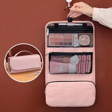 Hanging Travel Makeup Bag, Detachable Cosmetic Pouch With Handle, Foldable Large‑Capacity Toiletry Organizer, Portable Waterproof Make‑Up Storage Bag For Women, Multi‑Compartment Wash Bag For Vacation Bathroom - Multicolor - View 11