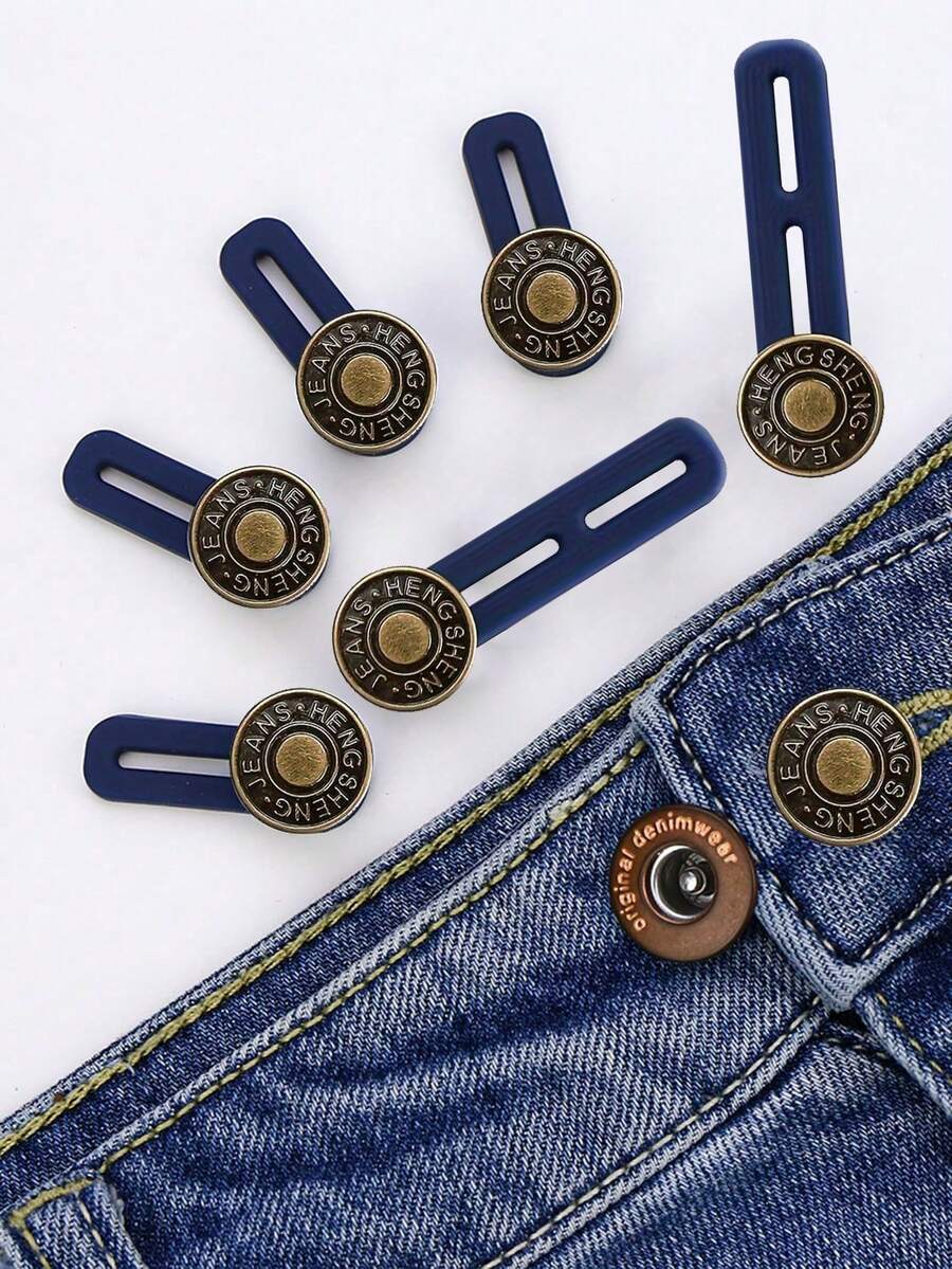 2/4/6-Pack Pants Button Extender, Universal Jeans Waist Size Changer, Belt Extender Buckle, Waist Expanding Button Pants Waist Adjustment Extender, Pants Too Small Can Be Made Larger Without Sewing, Maternity Pants Stretch Button, Easy To Use
