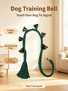 Dog Toilet Training Bell Rope, Hanging Bell With Copper Bell, Anti-Bite Braided Rope, Suitable For Puppy Toilet Training, Doorbell Training For Going Out, Pet Supplies - Multicolor - View 19