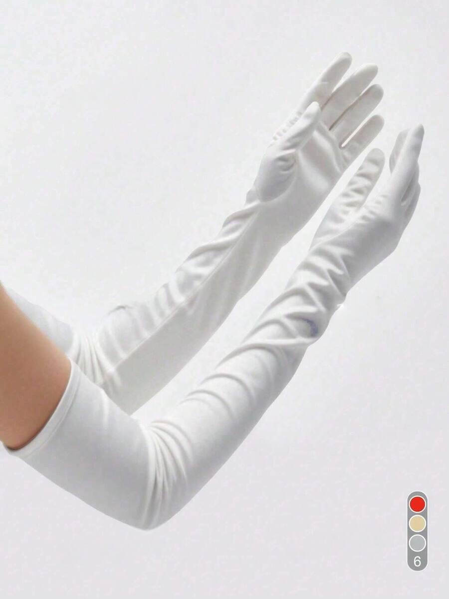 Multi-Color Long Elastic Evening Gloves For Women, Vintage Party, Gala, Ball, Photography, Decorative Arm Sleeves, Performance, Sun Protection Arm Covers, Gift