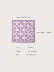 1pc Simple Printed 70cm Square Bandana, New Spring/Autumn Women's Versatile Belt, Bag Decor, Ribbon, Headscarf, Headband, Fashion Scarf - Mauve Purple - View 3