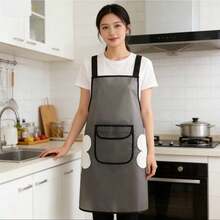 1pc Women's Elegant Semi-Transparent TPU Apron, Kitchen Cooking/Art Studio/Hair Salon Work, Oil-Proof & Water-Proof With Large Wipeable Pockets, Multiple Colors Available - 110cm / 43.31in - View 3
