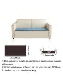 SANMOSPIN 1pc Solid Color Waterproof Sofa Cover, Non-Slip, Pet-Friendly, Simple Style, Non-Sticky, Suitable For Bedroom, Living Room, Office Home Decor, Fits Single, Loveseat, 3-Seater, 4-Seater And Sectional Sofas - Multicolor - View 40