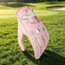 Sarung Tangan Golf Wanita Warna Pink, Sepasang, Anti Selip, Bernapas, Tahan Lama, Modis - Berwarna merah muda - View 5