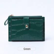 MIYIN Glossy Crocodile Print Mini Wristlet Card Wallet, Multi‑Compartment Storage, Zipper Coin Pocket, Lightweight Purse For Ladies Daily Commute - Multicolor - View 16