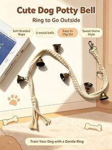 Dog Toilet Training Bell Rope, Hanging Bell With Copper Bell, Anti-Bite Braided Rope, Suitable For Puppy Toilet Training, Doorbell Training For Going Out, Pet Supplies - Multicolor - View 23