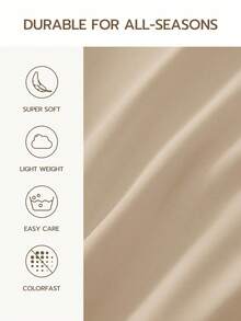 HONEYMOON 1pc Soft Comfortable Solid Color Fitted Sheet, Bed Cover Protector, Lightweight Breathable, 9.84 Inch/25cm Deep Pocket, Machine Washable, Fits All Bed Sizes, Suitable For Dorm And Guest Room (Pillowcase Not Included), Back To School Dorm Essential, Bedding, Light Khaki - Light Khaki - View 4