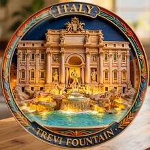 Rome Trevi Fountain Wishing Waters Under The Roman Night Sky Magnet Where Every Tossed Coin Carries A Silent Promise Keepsake For All Metal Surfaces Throughout The Home - A - View 6