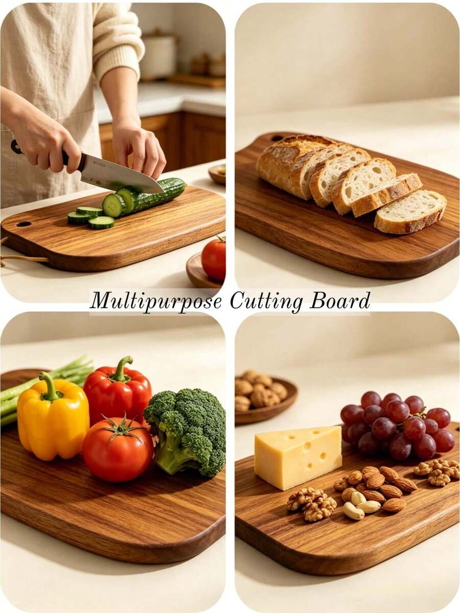 Rosewood Cutting Board, High-Quality Wooden Cutting Board, Cutting Board With Hanging Rope, Chopping Board, Hanging Cutting Board, Cutting Board With Groove For Drainage, Convenient For Daily Use, Suitable For Preparing Fruits, Vegetables, Fish And Meat, Perfect For Restaurant, Picnic, Backyard, Holiday Party And Other Occasions, Kitchen Accessories, Kitchen Supplies, Kitchen Tools, Holiday Gift, Cutting Board, Chopping Board, High-End Texture Suitable For Gifting
