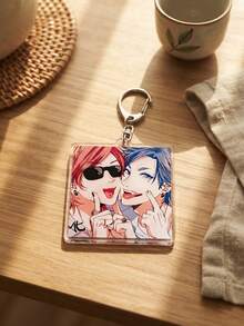 6Pcs Yarichin Anime Manga Boy Acrylic Keychain Set, Cute Square Character Interaction Pendant Set, Manga Boy CP Pendant Collection Gift, High Transparency Acrylic Material, Suitable For Backpacks, Keys, Phone Cases And Daily Accessories. - Multicolor - View 8