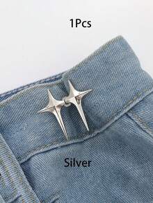 1 Set Adjustable Star-Shaped Button Waist Tightener, No-Sew No-Tool Removable Decorative Waist Buckle Set, Suitable For Loose Jeans, Pants, Skirts, Cuff Denim Button Pins - Multi-color - View 21