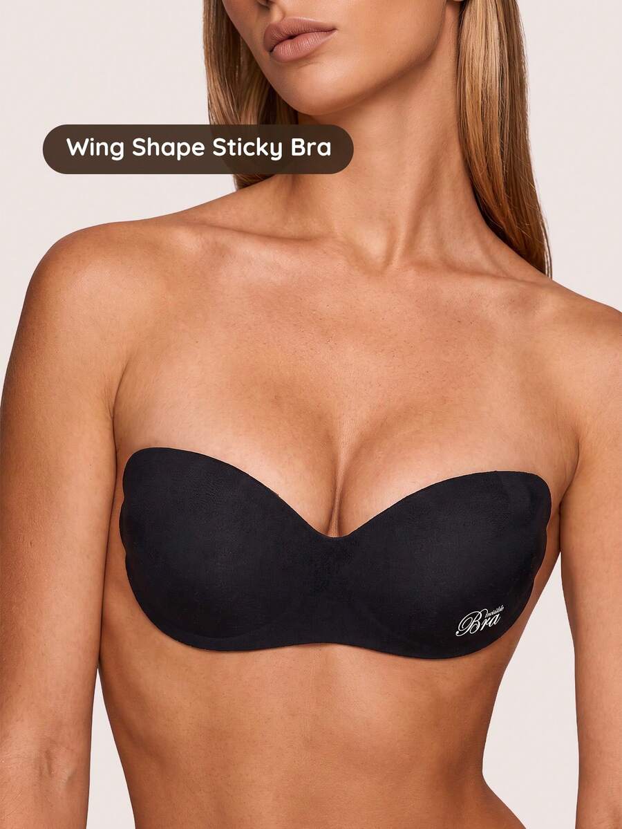 Lignisse Butterfly Wing Nipple Covers Invisible Self-Adhesive Push Up Breast Pasties Strapless Backless Seamless Lift Wide Coverage No Show Women Intimates - Multicolor - View 1