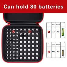 Battery Organizer Storage Case, Holder For 80AA AAA Batteries, EVA Hard Shell Waterproof Shockproof Dustproof Portable Carrying Case For Home & Travel - View 4