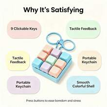 Clicky, Creamy Texture And Quiet Keyboard-Style Stress Relief Toy With Keychain Design, Perfect Gift For Adults Seeking To Improve Focus And Relieve Work Anxiety - Multicolor - View 5