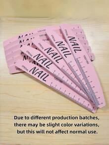 1/3/6/15/25/50/100pcs Washable Wear-Resistant Nail File With Scale, Non-Shedding Sponge Buffer, Durable Shaping And Polishing Double-Sided Nail File, Random Style And Color. Acrylic Nails For Hands, Nail Technician Supplies - Pink - View 9
