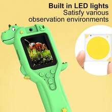 PANDA Handheld Portable Digital IPS Color Screen Magnifying Glass, High-Definition Macro Lens, Eye-Friendly Educational Cartoon Toy Camera, 180° Rotating Lens, Supports Photo And Video Recording, Explore Nature, Observe And Record Details, Built-In LED Light, Simple Focus - Green - View 6