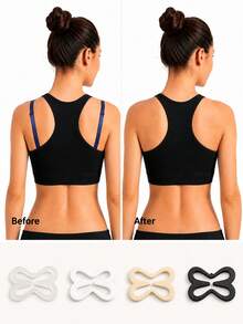 4/8/12/16/20pcs 4 Colors Dragonfly Shaped Bra Straps Anti-Slip Buckle, Cross Back Invisible Anti-Exposure Lifting Bra Accessories - Multicolor - View 1