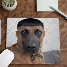 Funny Pot Lid Head Horse Dog Square Mouse Pad, Humorous Cool Dog Portrait Expression Pattern Design, Eye-Catching Desktop Decoration Protective Pad, Rubber Anti-Slip Locked Edge Office Pad, Small Size Suitable For Laptop, Desktop Computer Gaming, Office, Daily Use - View 7