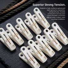 40pcs/Set Large White Plastic Clips, Multi‑Purpose Clothespins For Drying Sheets, Socks And Underwear - White-40pcs/set - View 1