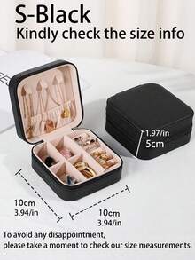1pc Portable Travel Jewelry Storage Box, Multi-Functional Jewelry Organizer Box, PU Waterproof Jewelry Case, Jewelry Display Box For Earrings, Necklaces, Rings, Watches, Bracelets, Lipsticks, Travel Essential, Cruise Essential, Birthday Gift, Gift For Her - Multicolor - View 7