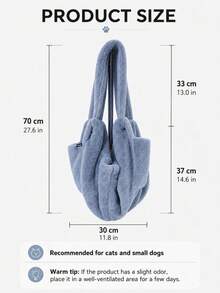 1pc Faux Rabbit Fur Dog Outdoor Fashion Shoulder Bag With Safety Rope Buckle, Soft And Warm - Multicolor - View 3