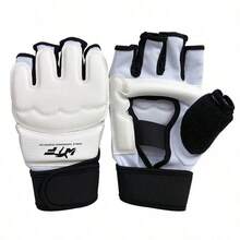 1 Set Taekwondo Gloves And Foot Guards, Training And Competition Combat Protective Equipment - Black and White - View 6