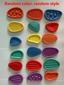 1 Pack Of 1/6/12/18-Piece Finger Sensory Stones: Soft Texture Hand Massage Tools For Teenagers - Hand Training Props, Random Styles And Colors - Multicolor - View 9