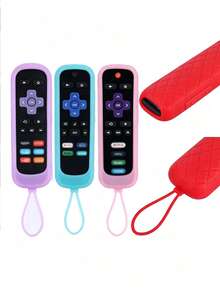 1pc Silicone Glow-In-The-Dark Remote Control Protective Case Compatible With T CL RO KU RC280TV Remote, Anti-Drop And Dirt-Resistant Protective Cover - View 2