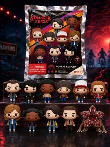 Stranger Things Official Licensed Blind Box 3D Character Pendant Bag Charm, Includes Eleven, Mike, Dustin, Lucas, Will, Max, Demogorgon And Other Anime Characters Keychain Backpack Decoration 1pc Netflix - Multicolor - View 8