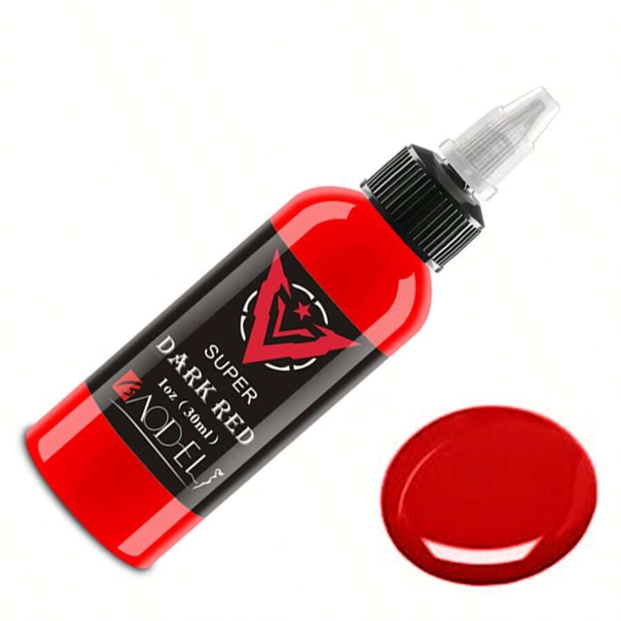 30ml/1oz Tattoo Ink, Standard Tattoo Pigment, Vibrant Colors, Suitable For Outlining, Shading And Washing. Professional Tattoo Ink, Suitable For Tattoo Beginners And Artists. Used For Body Tattoo Art. Tattoo Supplies. - Red - View 1