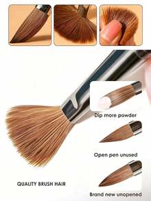 Olasalon Acrylic Nail Brush, Sandalwood Handle, Suitable For Professional Application Of Acrylic Nail Polish And Acrylic Powder - Chocolate Brown - View 2