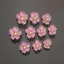 5/10/15pcs Pink Cherry Blossom Fridge Magnets Home Decor Art Accessories Magnetic Whiteboard Message Stickers - Pink - View 7