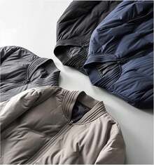 Men Plus Size Down Coats - Apricot - View 3