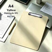 A4 Macaron Color PS Clipboard With Side Ruler Scale, Metal Strong Clip Writing Pad, Retractable Pen Included, Document Paper Organizer For Student Teacher Office Home School Stationery - Sets - View 16